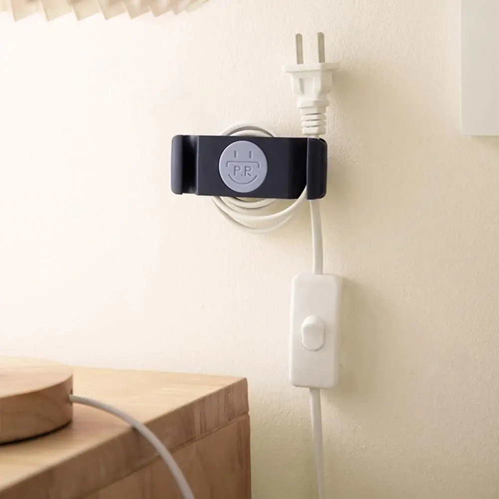 

4Pcs Cable Holder Practical Wall Power Cable Organizer Clips Plug Hooks Rotatable Cable Management Cable Winder