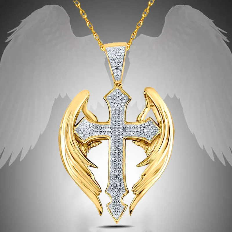 

Cross Wings Necklace Religious Faith Pendant Gifts for Men Women Classic Jewelry Accessories Exquisite Jewelry