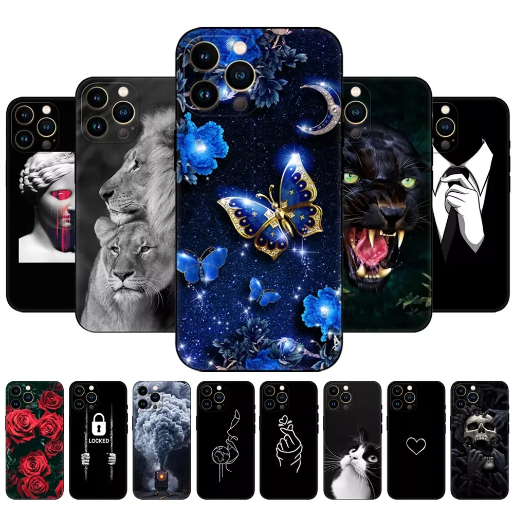 

For iphone 13 Case For iphone 13 mini Case For iphone 13 Pro Max Case iPhone13 iphone13Pro 13Pro Phone Back Cover black tpu case