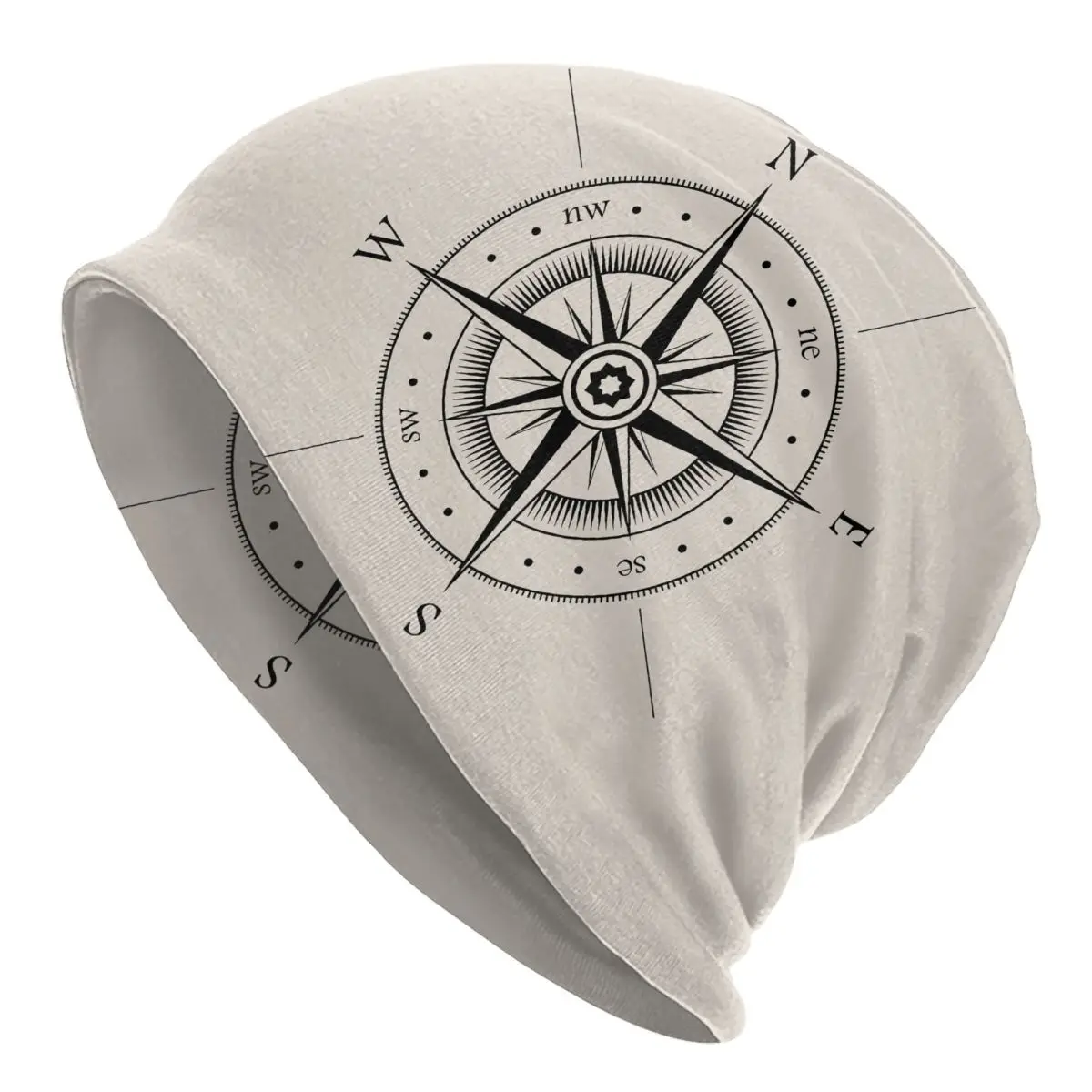 Chrome Style Nautical Compass Star Caps Men Women Unisex Streetwear Winter Warm Knit Hat Adult funny Hats