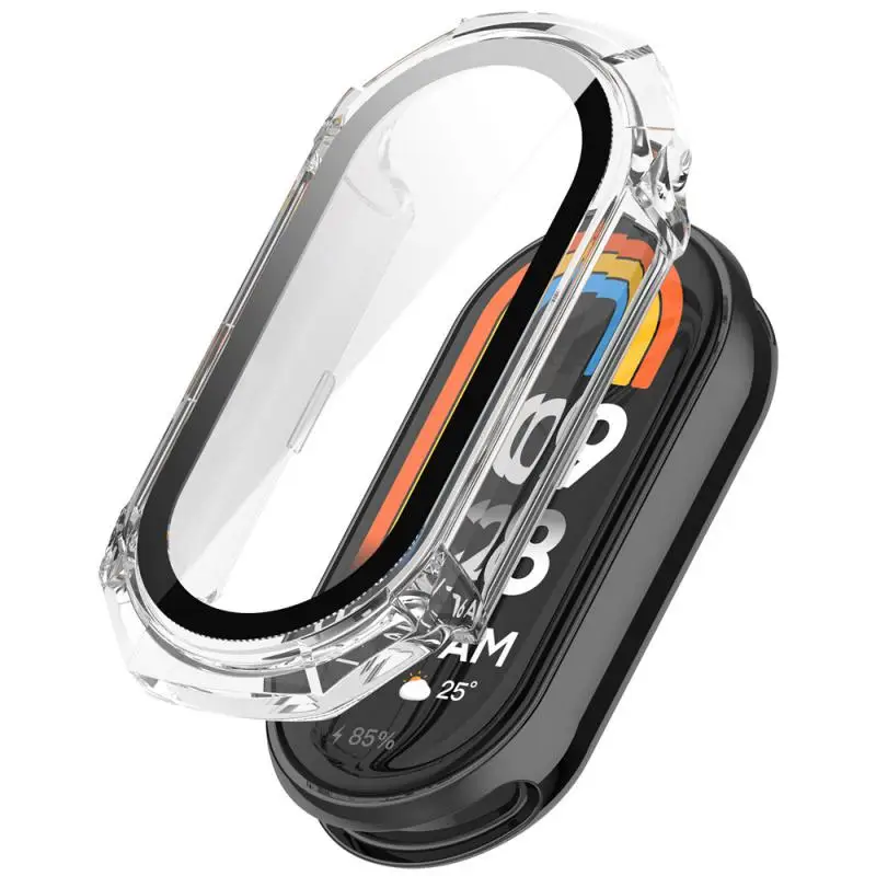 

Защитный чехол для смарт-часов Mi Band 8, защитный чехол, встроенный корпус из поликарбоната, закаленная пленка для часов Xiaomi Mi Band 8