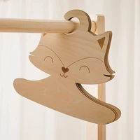 5pc10pcs nordic style baby cute fox wooden clothes hanger creative baby pants hanger children small hanger clothes storage rack