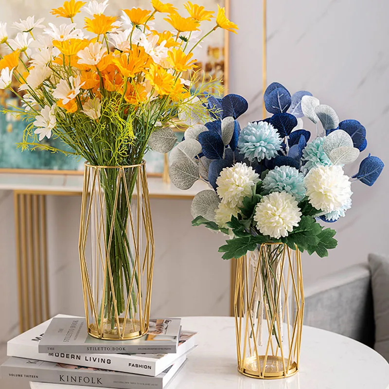 

Прозрачная стеклянная дизайнерская интерьерная Свадебная ваза для сушеных цветов, вазы, растения, домашний декор, роскошная