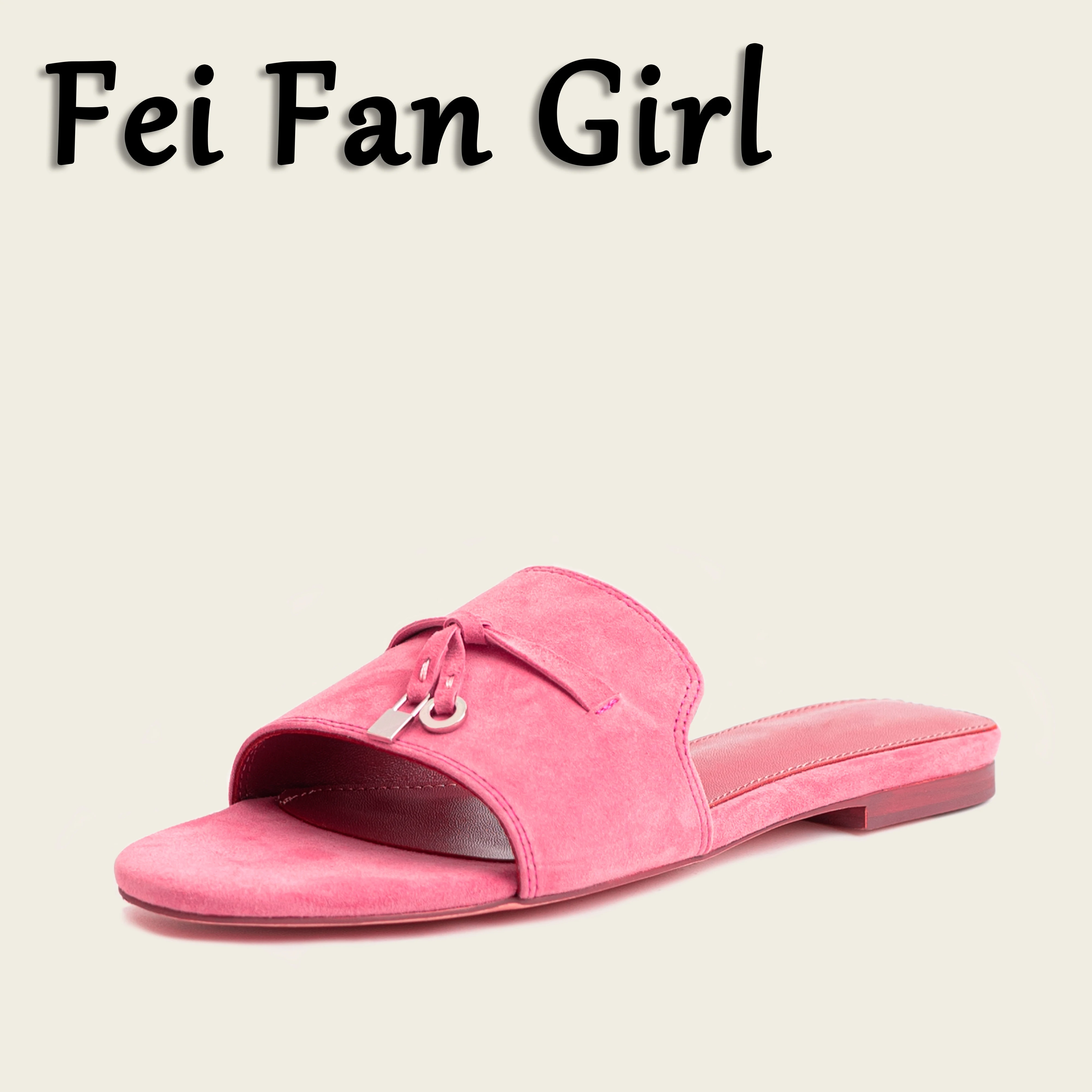 Genuine Leather  Loafers Women Slip-On Flats Shoes Comfortable Soft Sole for Women Tassel Metal Buckle Slipper