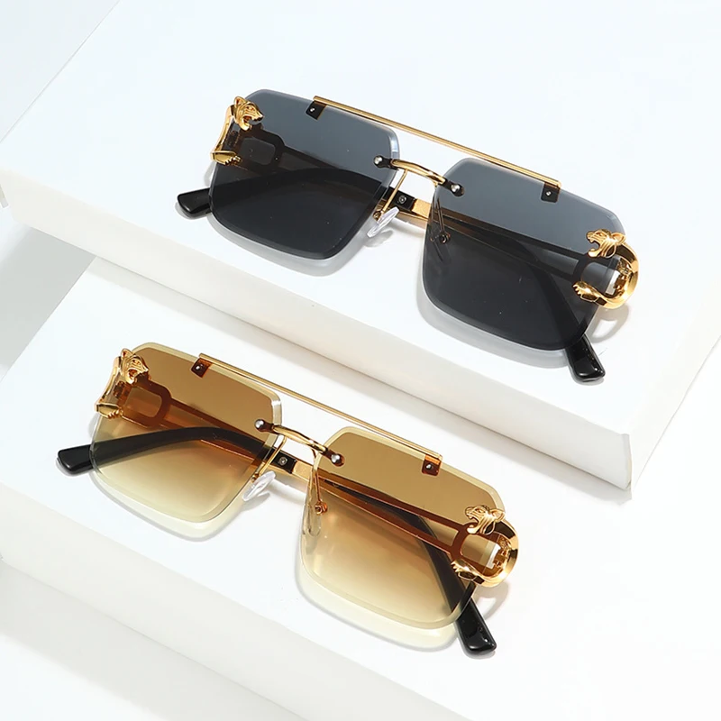 Мужские и женские ретро-очки без оправы SO &amp EI металлические Квадратные