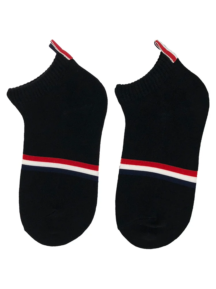 3 pairs of tb socks men's deodorant sweat-absorbing breathable sports trend thin women's short-barreled low-top striped socks