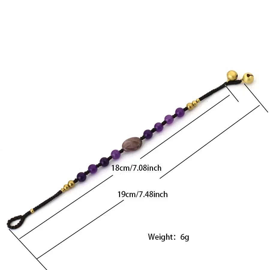 Тканый Женский Браслет В Стиле Бохо С Натуральными Тигровым Глазом Аметистными