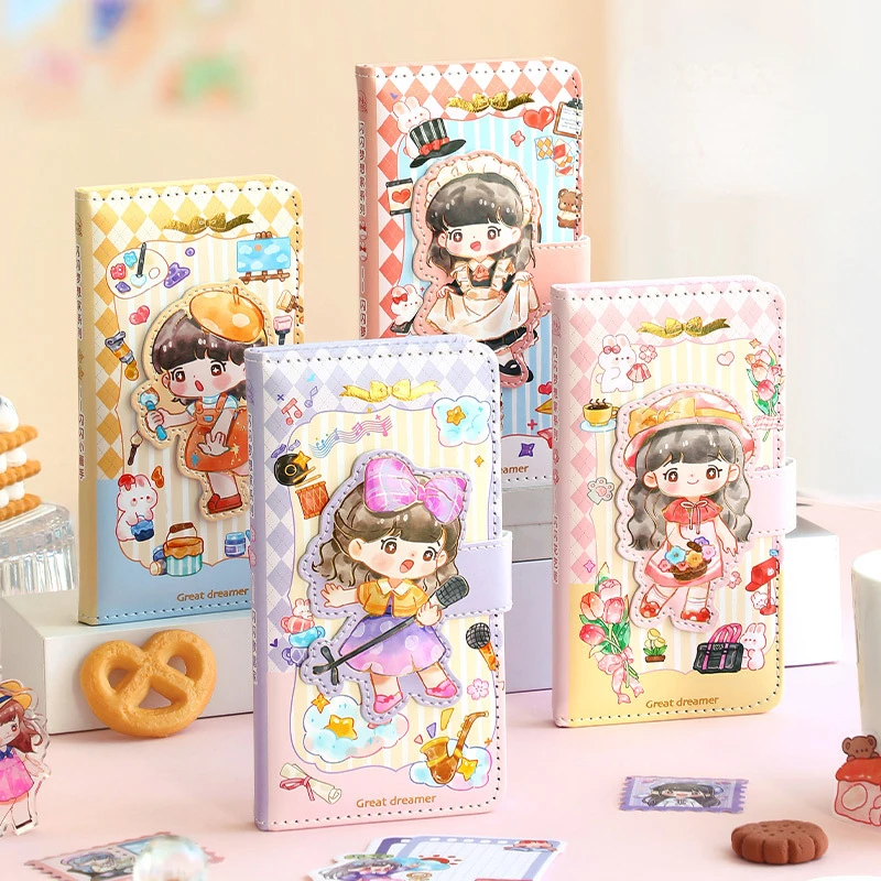 

8.5x16cm Portable Little Planner Book Grid Pages 144pages Cute Girl Small Journal Diary School Accessory Papeleria A406