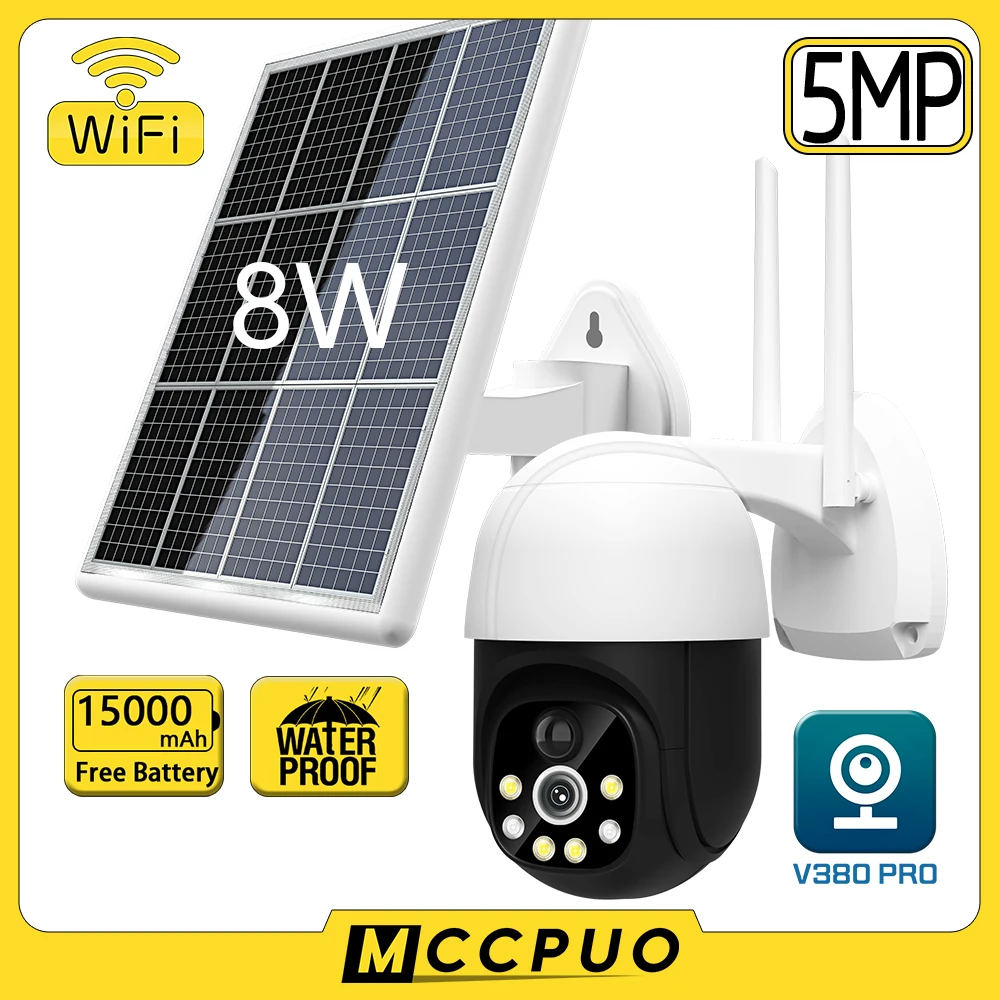 

IP-камера V380 на солнечной батарее, 5 Мп, PTZ, Wi-Fi