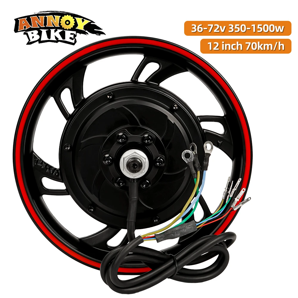 Фото 350-1500 Вт 12-дюймовый 36V48V60V72V Электродвигатель для велосипеда, электродвигатель moteur velo Électrique №1