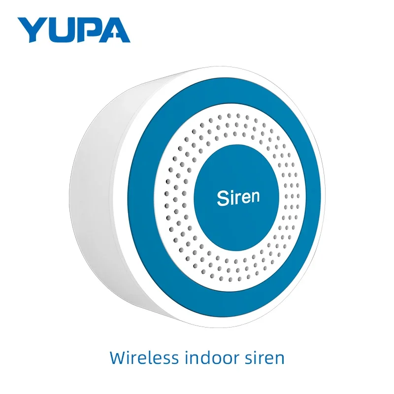 

YUPA Мини-сирена сигнализации Беспроводная 433 МГц Звук и свет Внутренняя стробоскопическая сирена Сигнальная сирена с высоким децибелом для домашней охранной сигнализации