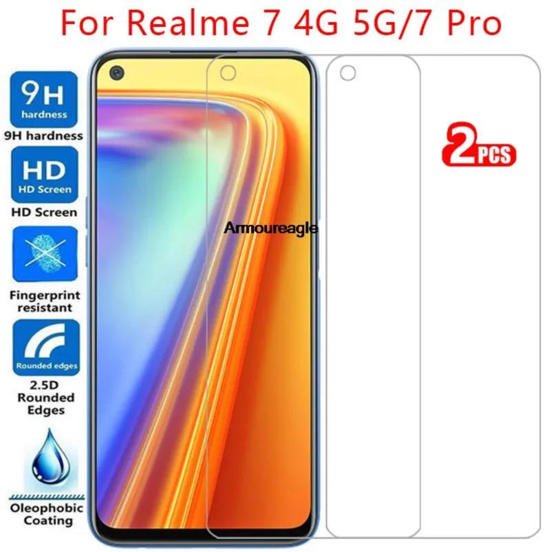 

Защитное закаленное стекло для realme 7 pro, 2 шт.