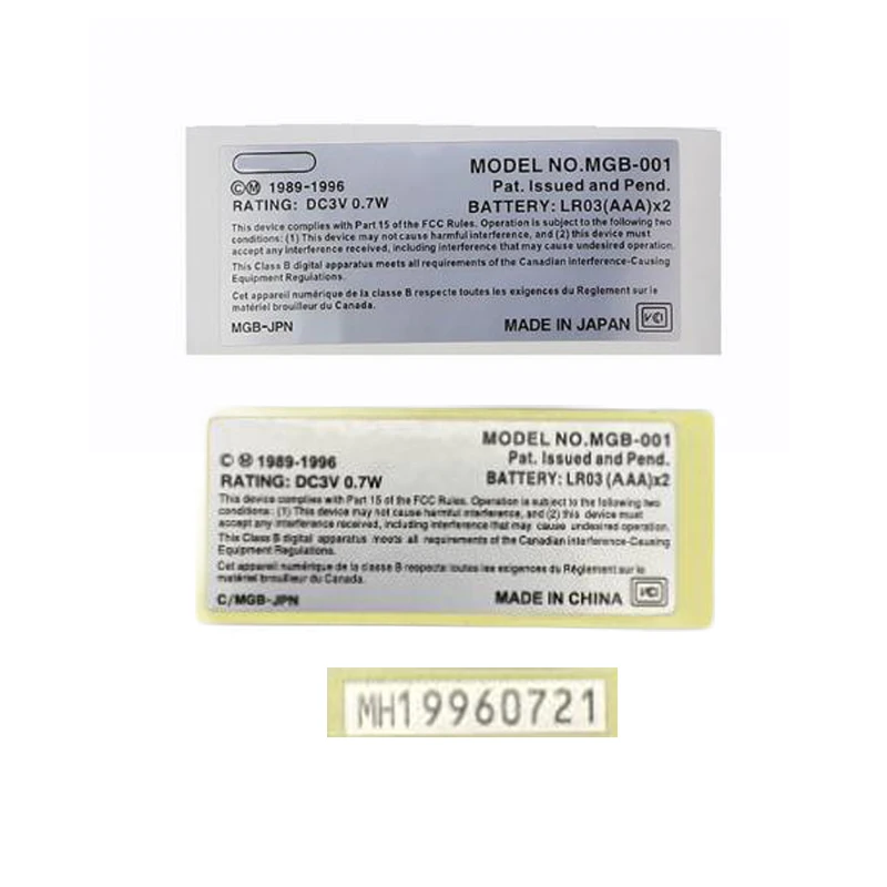 Игровая Система банковские бирки для Gameboy карманные этикетки наклейки GameBoy GBP