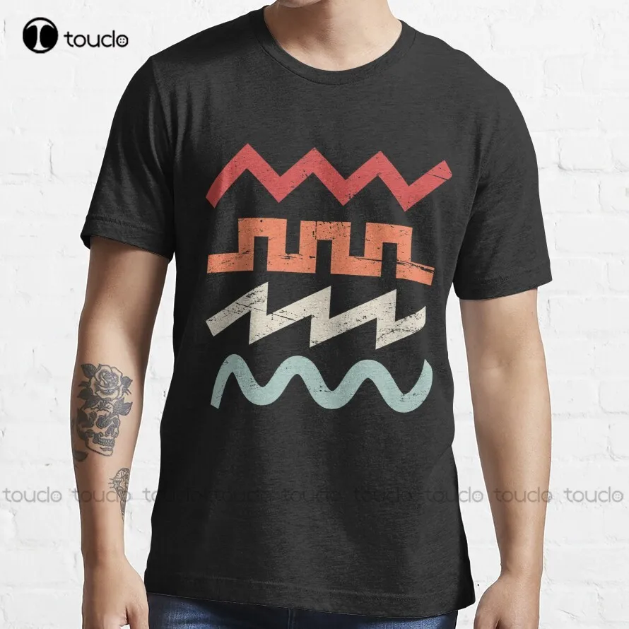 

Retro Synth Waveforms T-Shirt Cat Shirts For Women Custom Aldult Teen Unisex Digital Printing Tee Shirt Xs-5Xl Fashion Funny