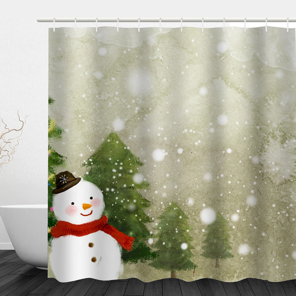 

Curtain Shower Polyester Fabrics Nordic Style Home Decor Christmas Waterproof Printing Digital