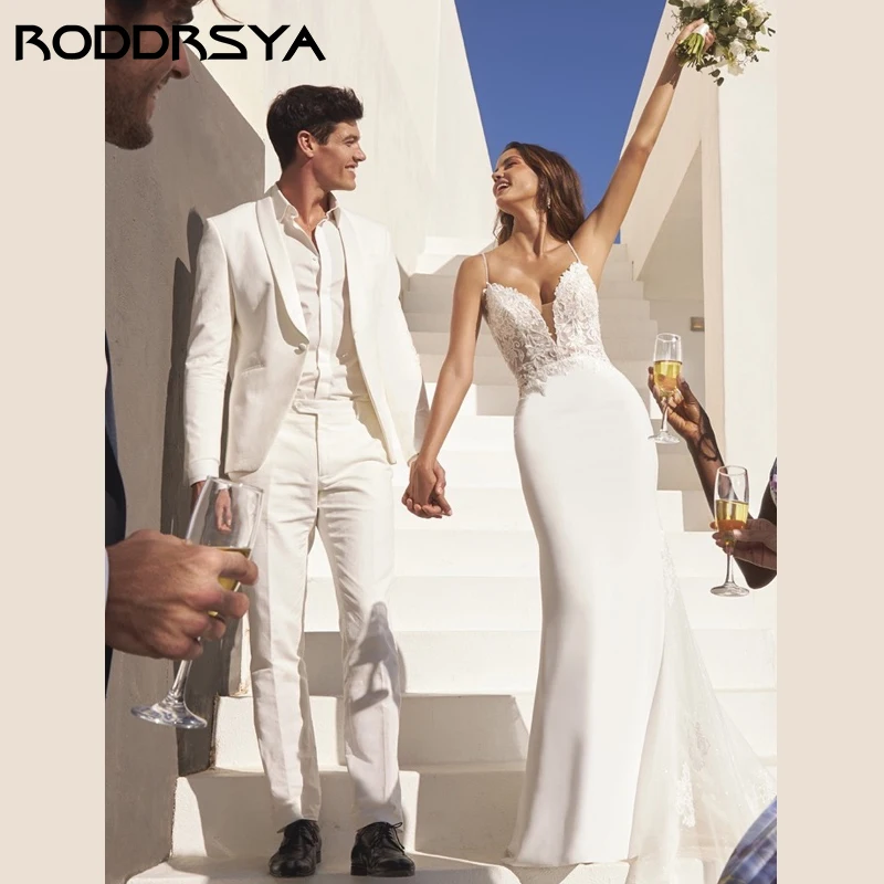 

Женское свадебное платье-Русалка RODDRSYA, Кружевная аппликация на тонких бретельках с открытой спиной и длинным шлейфомсвадебное платье-Русалка RODDRSYA, Кружевная аппликация на тонких бретельках с открытой спиной и д