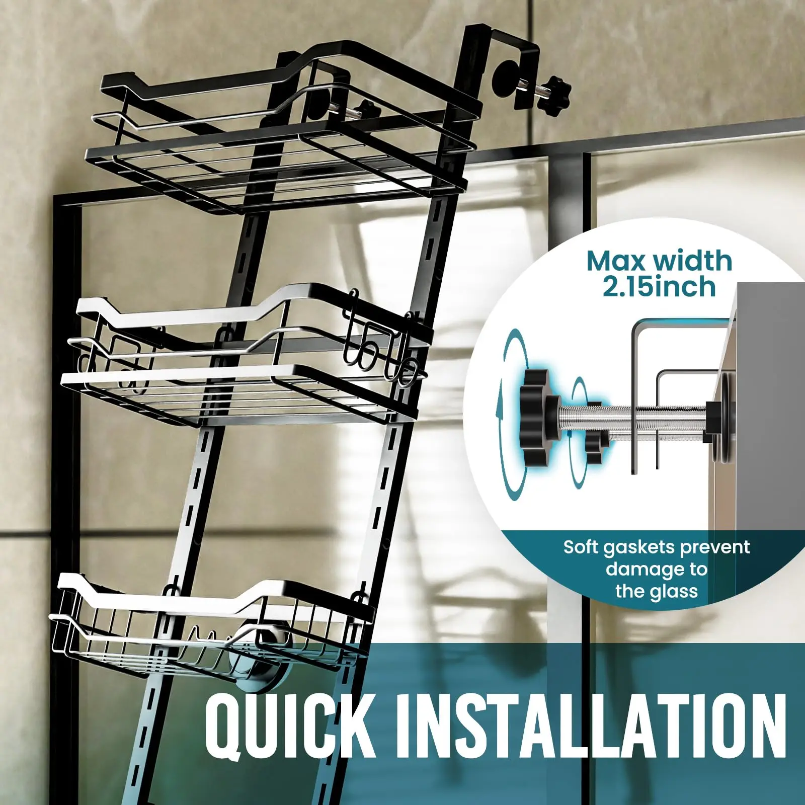 TAILI черные подвесные полки для ванной полка комнаты органайзер держатель шампуня