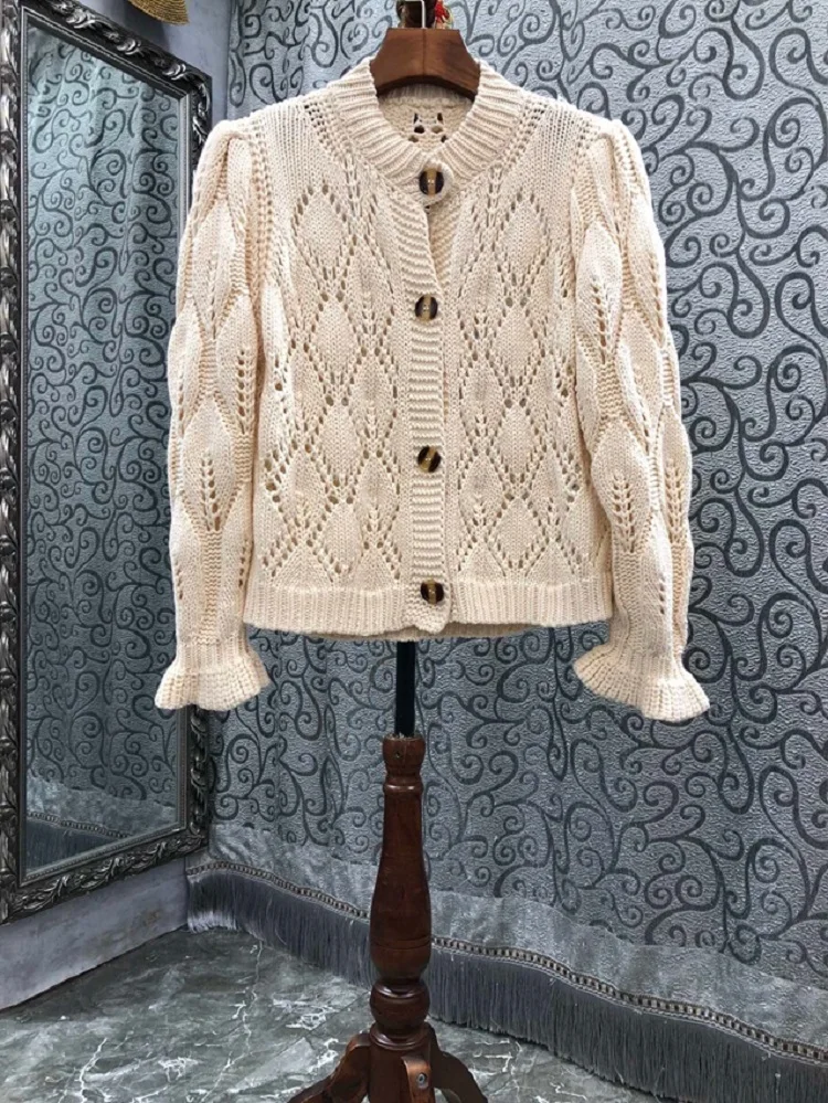 

2022 Autumn Fashion Sweater Cardigans High Quality Cotton Knitted Long Sleeve Casual Khaki Cardigan Ladies Tops Coat Outfits