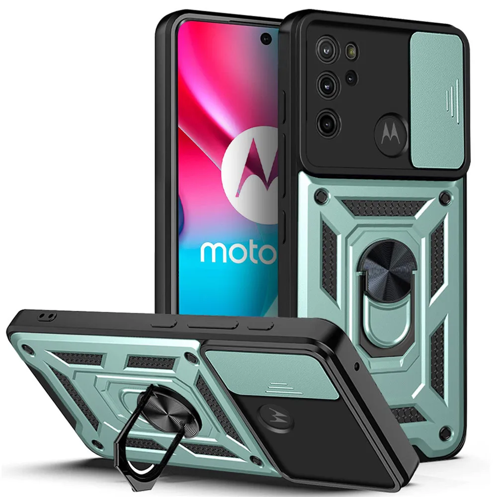 

Moto G60 Case For Motorola Moto G10 G20 G30 Case Silicone Shockproof Armor Cover for Moto G50 G60 G100 Stand Holder Ring Cases