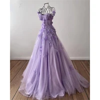 elegant lilac sweetheart evening dress 2022 long a line lace appliaues prom dresses robe de soir%c3%a9e de mariage custom made