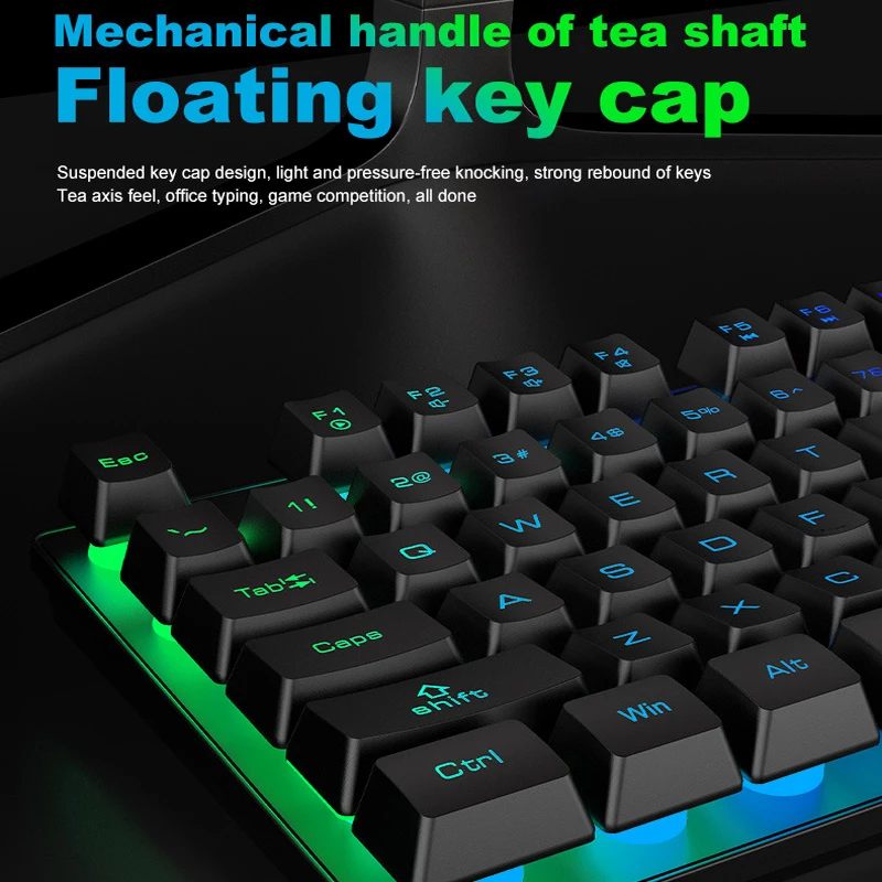 K16 87 Keys Mechanical Keyboard Pc Gamer Complete Gaming Accessories Rgb Keyboard Water Proof Cute Suspended Keycaps 60 Percent images - 6
