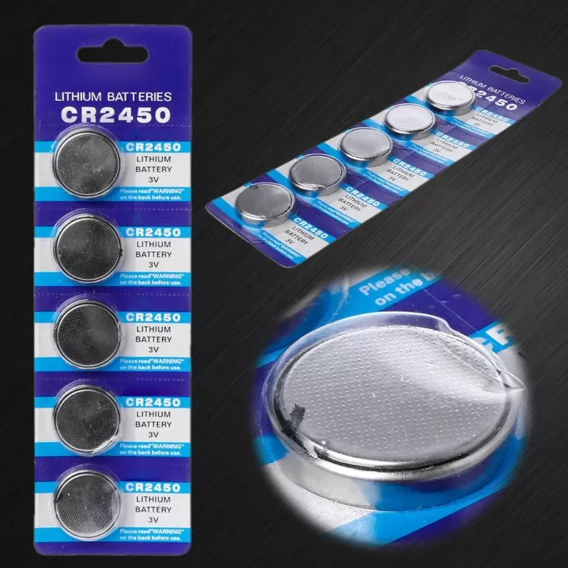 

5PCS Button Battery CR2450 Electronic Lithium Coin Cell Batteries 3V KCR2450 5029LC LM2450 Watch Toy Remote