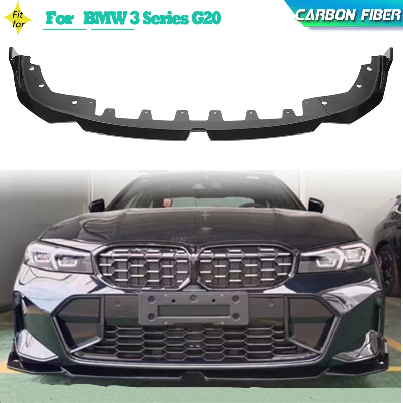 

Автомобильный передний бампер из углеродного волокна, спойлер для BMW 3 серии G20 Седан 4-дверный 2022 2023, передний бампер, защита для подбородка