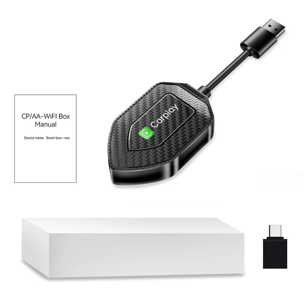 Беспроводной адаптер CarPlay Android Auto Smart AI Box с проводом к беспроводному мини-боксеру