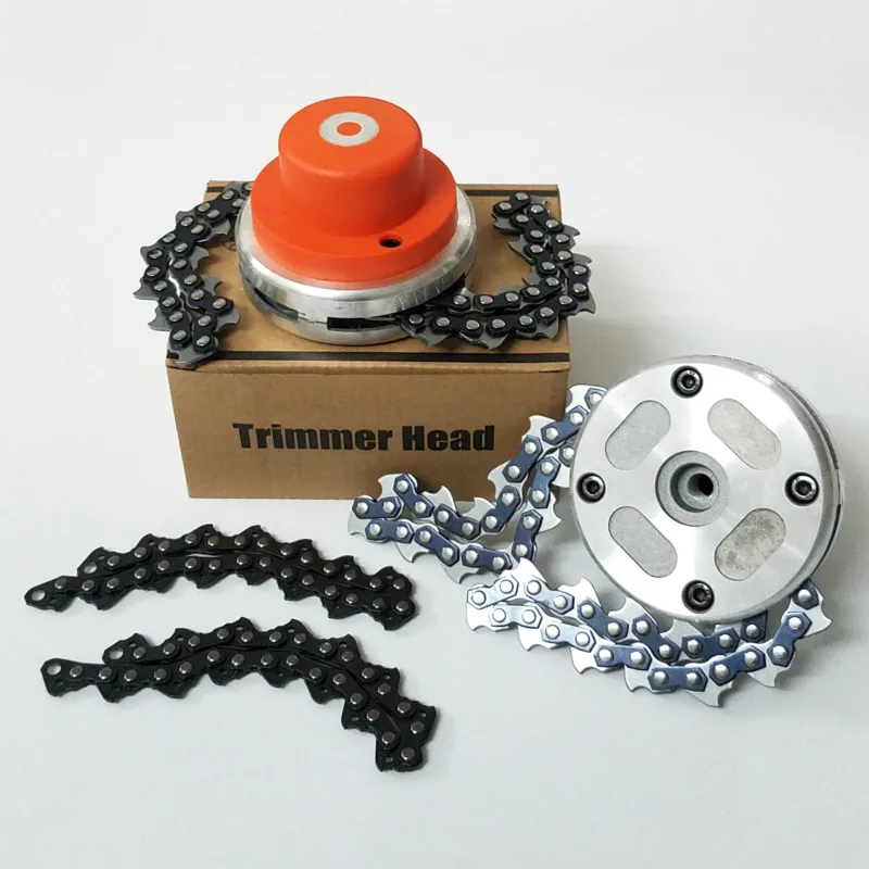 Standard M10 Trimmer Head Chain Brush Cutter Garden/Grass Trimmer Head Upgrade with Thickening Chain for Lawn Mower
