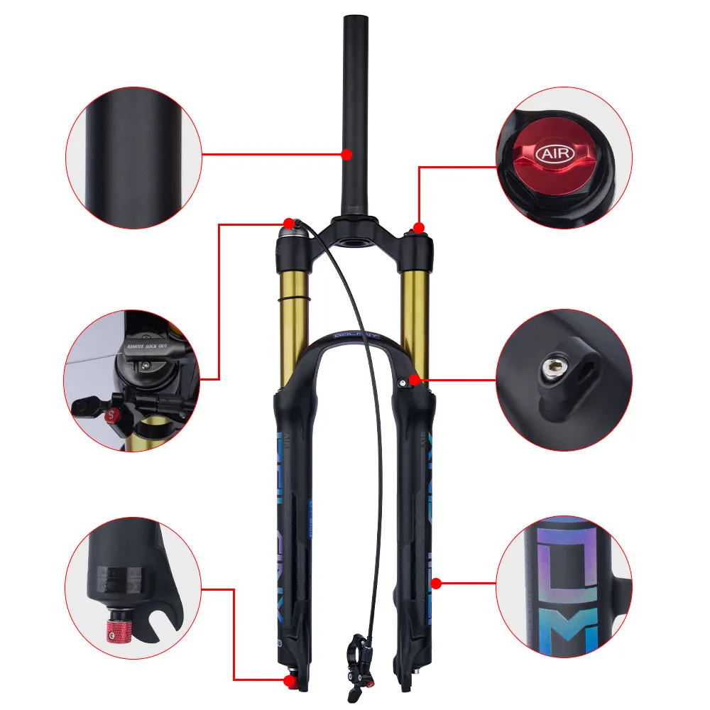Bolany MTB Велосипедный спорт воздушная вилка Supension отскок регулировки 26/27. 5/29er замок