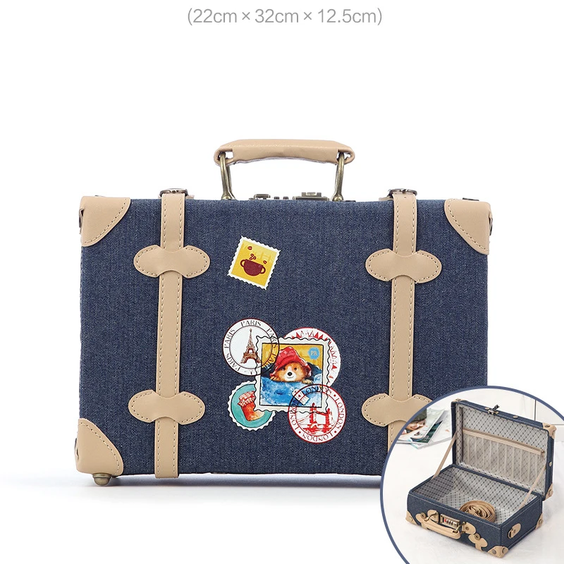 2022 New Vintage Floral PU Rolling Luggage sets,13