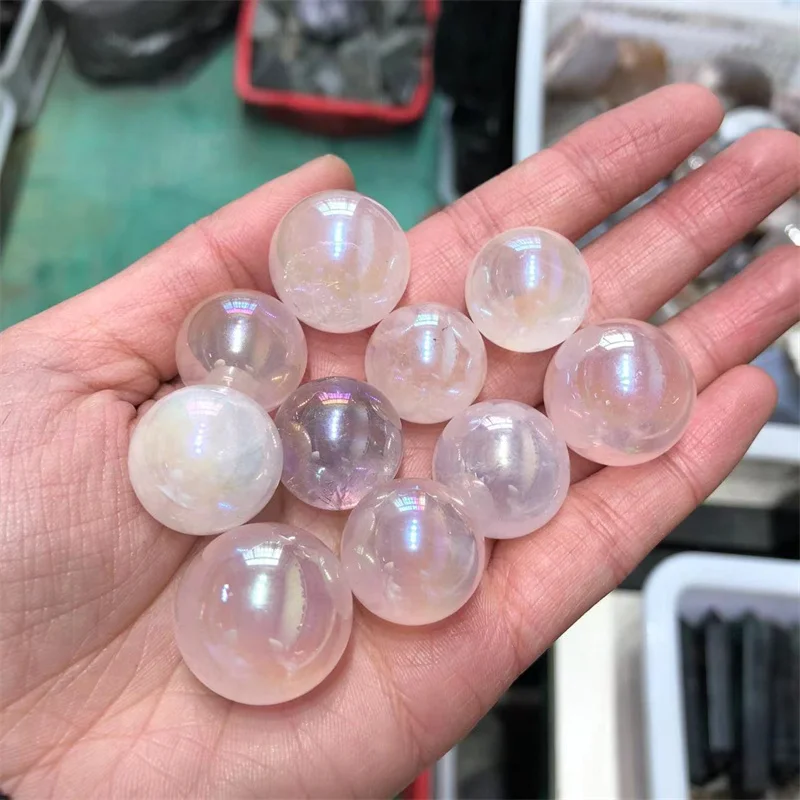 

Natural Stones Polished Crystal Aura Rose Quartz Small Sphere Healing Reiki Gemstones Ball Feng Shui Decoration