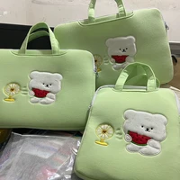green bear laptop tablet inner case bag for macbook air ipad pro 11 13 14 15 15 6 inch cover laptops carrying bags for student
