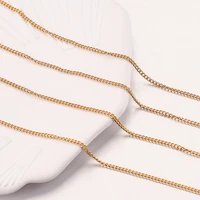 2m gold stainless steel unwelded curb chain diy bracelet necklace side chains for jewelry making findings wholesale meters