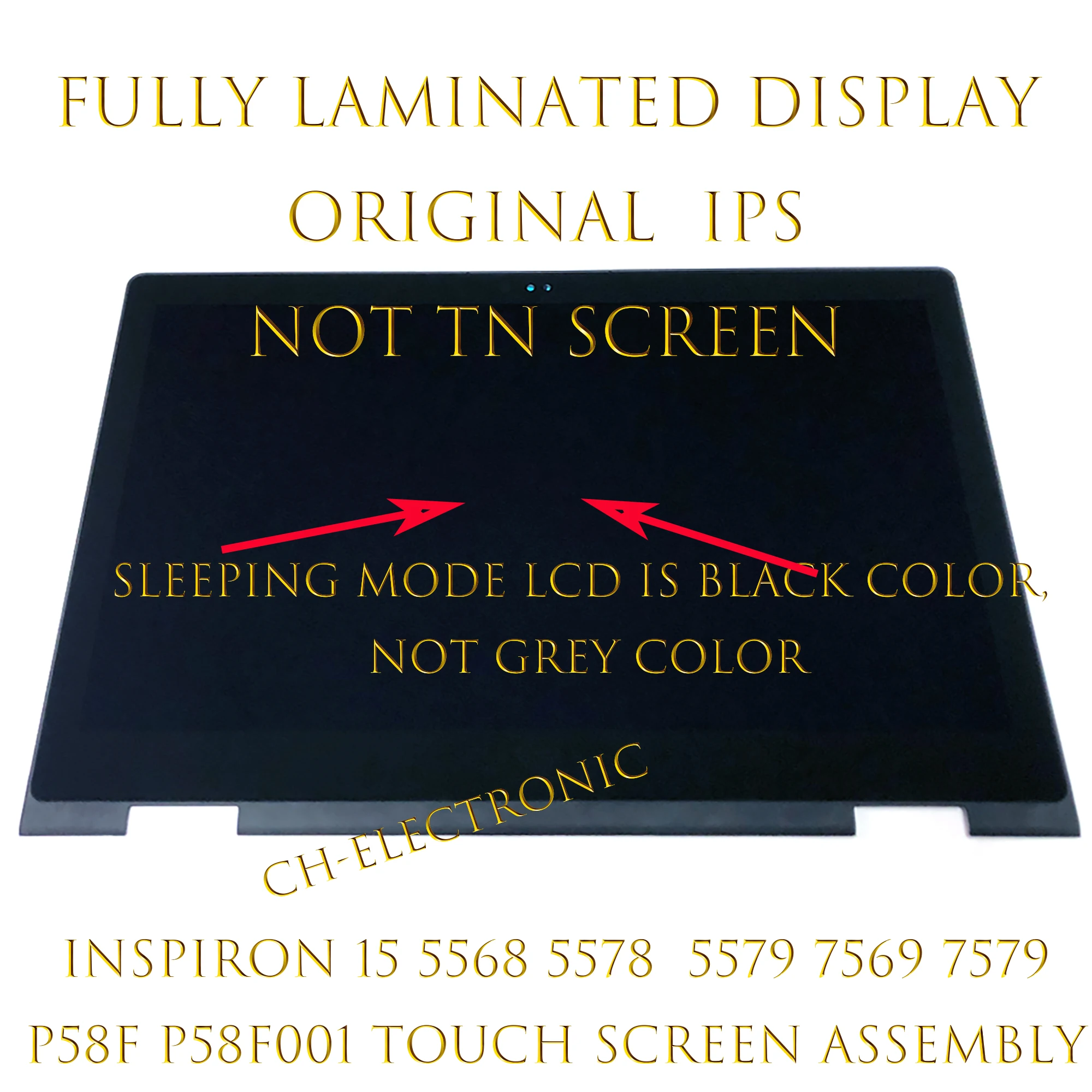 

15.6" FHD For Dell Inspiron 15 5568 5578 5579 7569 7579 P58F P58F001 LCD Touch Screen Digitizer Replacement Assembly B156HAB01.0