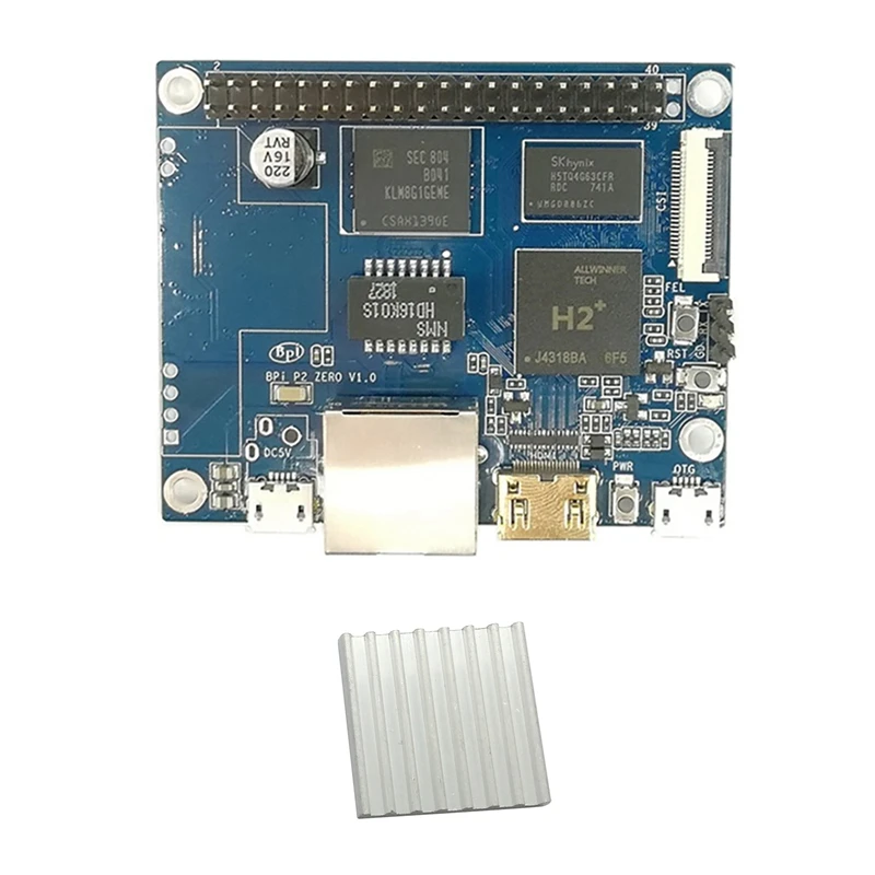 

Макетная плата для Banana Pi BPI P2 Zero + радиатор 512 Мб DDR3 + 8G EMMC четырехъядерная плата с открытым исходным кодом Поддержка Poe