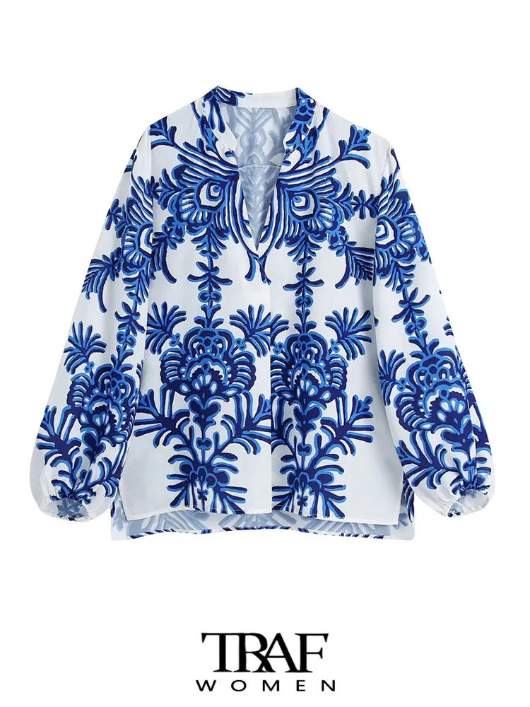 Блузка Женская Асимметричная с длинным рукавом и принтом Тотем | одежда