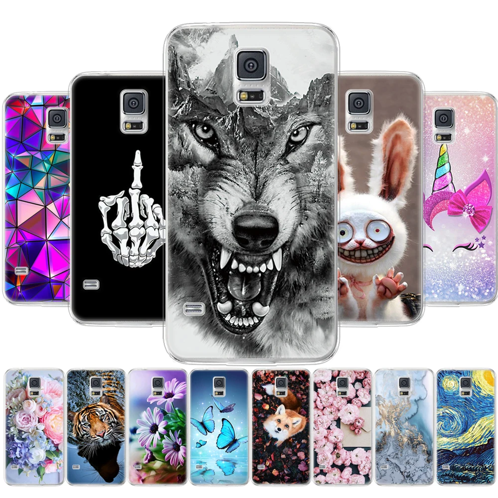 

For Samsung Galaxy S5 Case soft touch silicon phone Cover For Samsung S5 Neo Case Capa For Samsung S5 i9600 SM-G900F flower rose