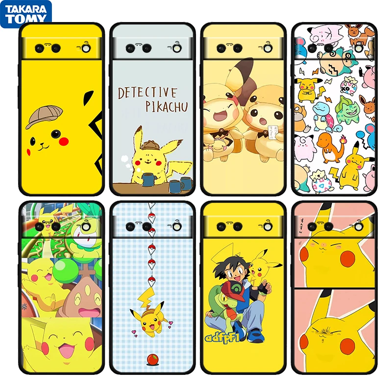 

Pikachu Baby Cartoon Shockproof Cover for Google Pixel 6 6a 6Pro 5 5a 4 4a XL 5G Black Phone Case Shell Soft Fundas Coque Cover
