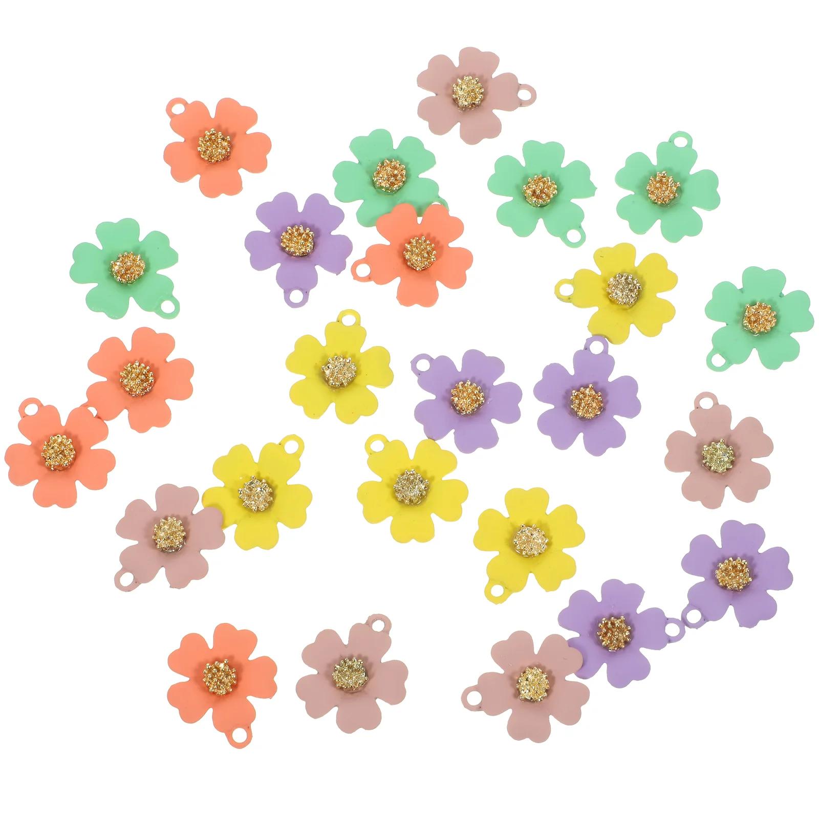 25Pcs Alloy Charms Jewelry Making Charms Colored Jewelry Charms Adorable Flower Charms Pendants