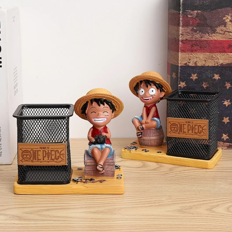 Японская мультяшная аниме Луффи ручная офисная кукла Настольный держатель для