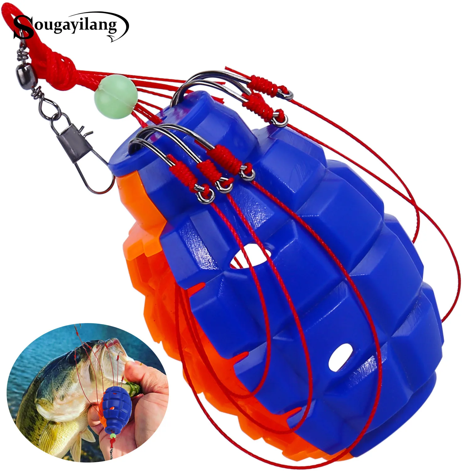 

Sougayilang 1Pcs Explosion Hook Fishing Hooks Set Outdoor Baits Cage Basket Feeder Holder Fishhook Tackle Carp Accessories Tools