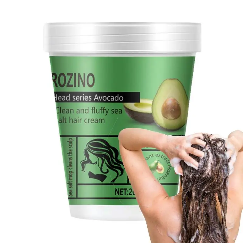 

Avocado Dead Sea Salt Deep Cleansing Hair Scalp Scrub Oil Control Strengthening Nurishing Sea Salt Shampoo For Most Hair Types