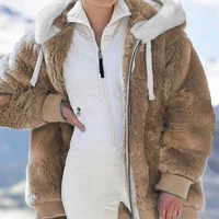 2022 new large size loose plush jacket women autumn winter zipped hooded fleece warm jacket female outdoor casual outerwear 5xl