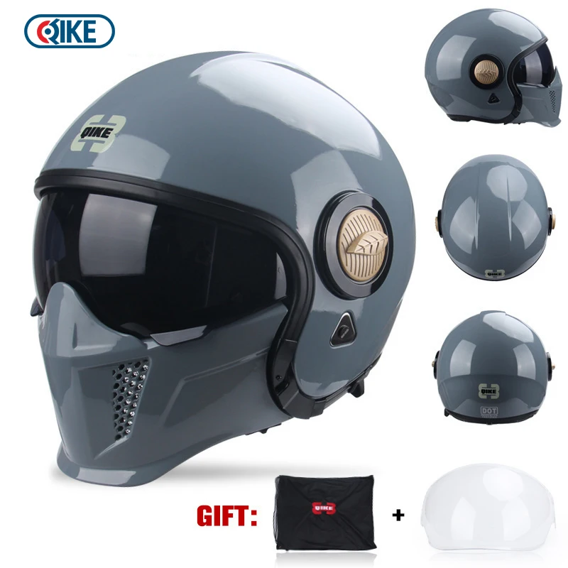 Latest Detachable Chin Motorcycle Full Face Helmet ABS High Quality Scorpion Off Road Helmets Vintage Motocross Racing Jet Casco