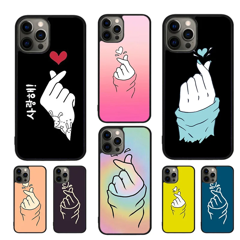 Чехол Kpop для телефона с изображением сердца iPhone 16 15 14 13 12 Mini 11 Pro Max Plus X XS XR