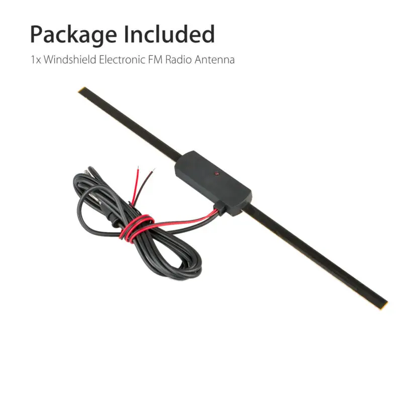 

12V Antenna Amplifier 1pc AM/FM Black Booster Car Radio 7-foot cable Auto