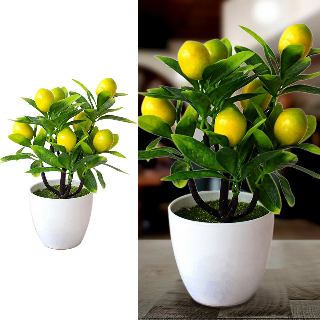 

Artificial Fruit Lemon Tree Simulated Bonsai Artificial Bonsai Artificial Plants Outdoor Courtyard Garden Home Party Decoration