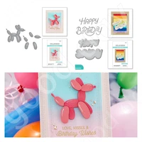 new puppy and happy birthday metal cutting dies scrapbook diary decoration stencil embossing template diy greeting card handmade