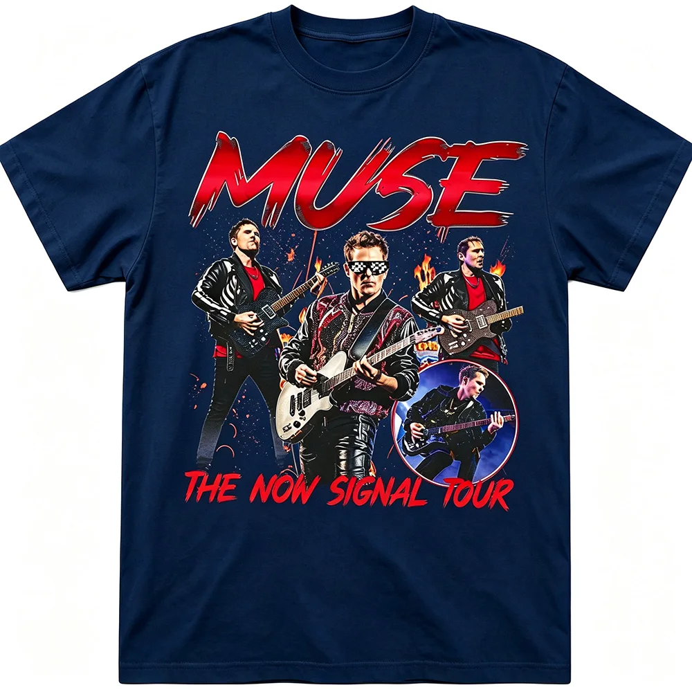 Фото Футболка унисекс Muse Band в стиле рок-метал, американский уличный винтаж, летняя повседневная, с коротким рукавом №5